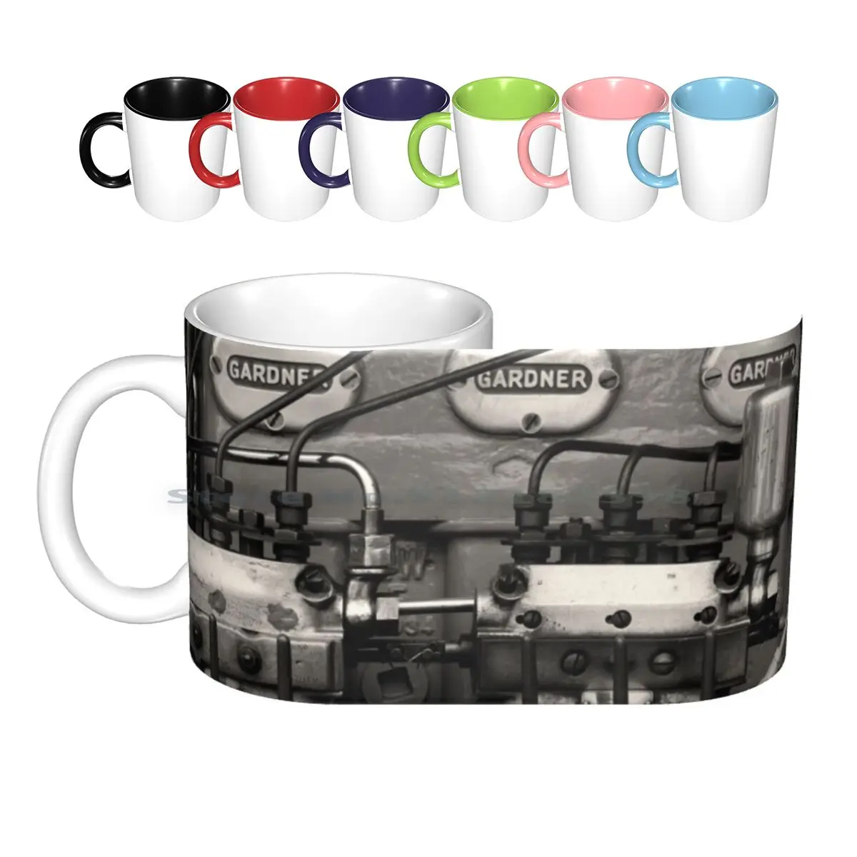 Delicious Engineering Ceramic Mugs Coffee Cups Milk Tea Mug Popular Photograph Black White Gardner Truck Engine Motor Pipes