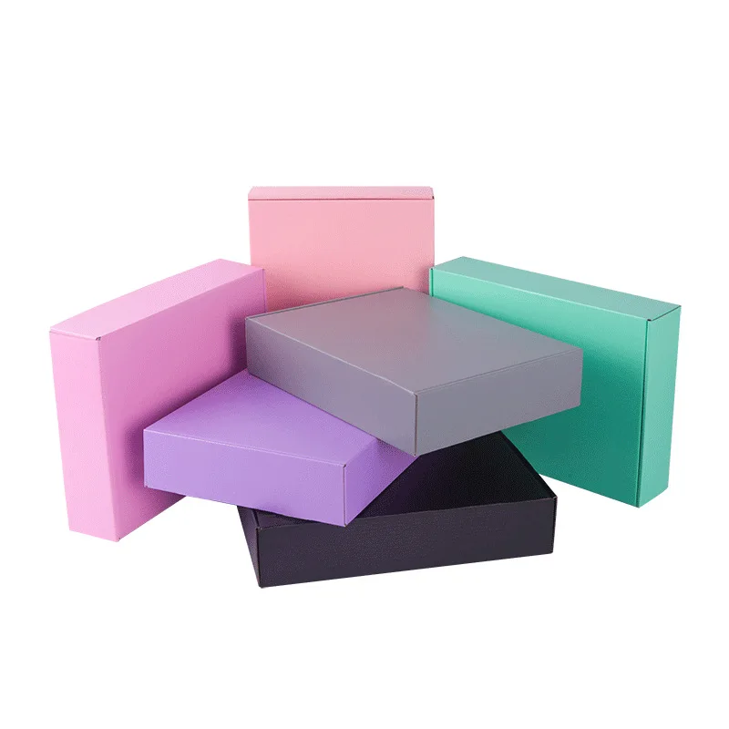 10Pcs/Lot 3-layer Corrugated Paper Packaging Box Black Pink Gift Box Small Kraft Jewelry Box Logistics Express Boxes 3 Sizes