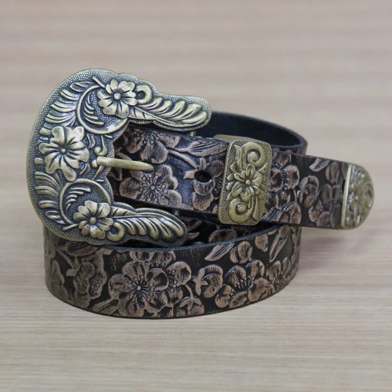 Embossing Stamp Male Genuine Cowhide Punk Metal Pin Buckle Belt Men Waistband Real Cow Leather Cowskin Jeans Belts