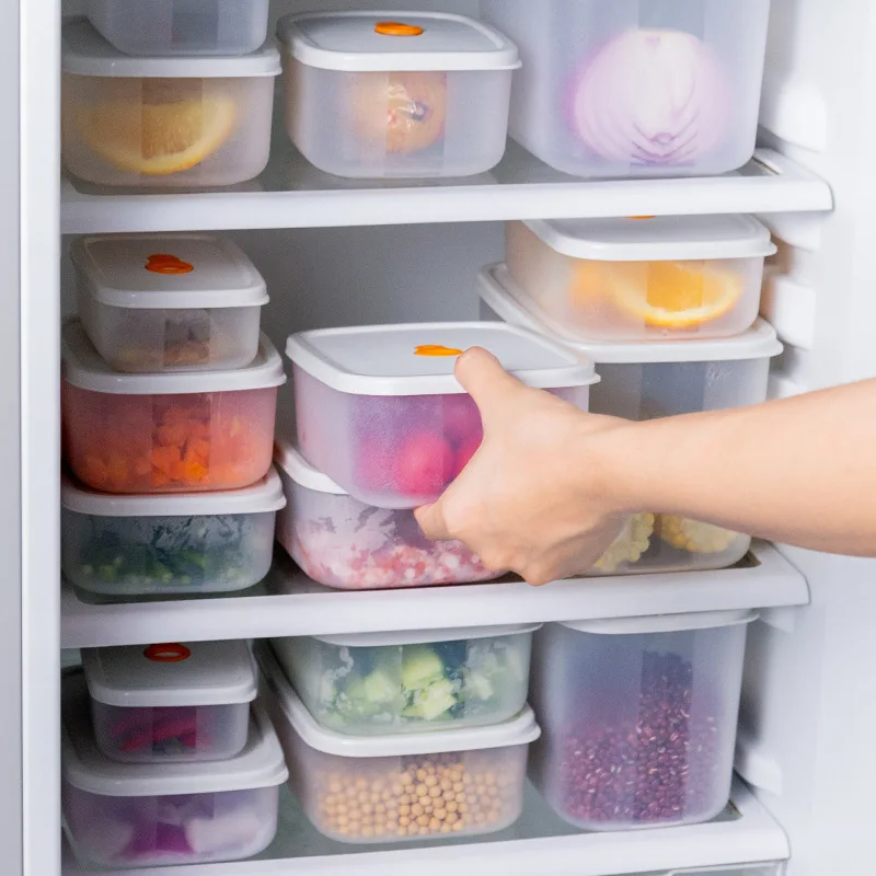 Refrigerator Sealed Fresh-Keeping Box Fruit Meat Freezing Organizer Cans Kitchen Plastic Food Storage Case Container Lunch Box