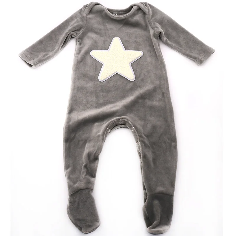 Winter Thicker Warm Velvet baby Girl Clothes Baby Romper Soft Star Long sleeves newborn boy Bodysuits bebe Pajams kids Footies