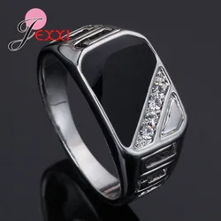 Criativo Triângulo Drop Oil Cubic Zircon Anel de Dedo para Homens e Mulheres, 925 Sterling Silver, Inlay Rhinestone, Jóias Anéis Acessórios