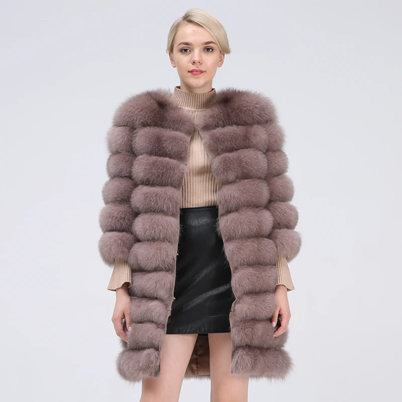 Natural Fur Coat Women Real Fur Coat Long Style Fox Fur Women\'s Fur Coats Natural Fur Winter Jacket Women Detachable New