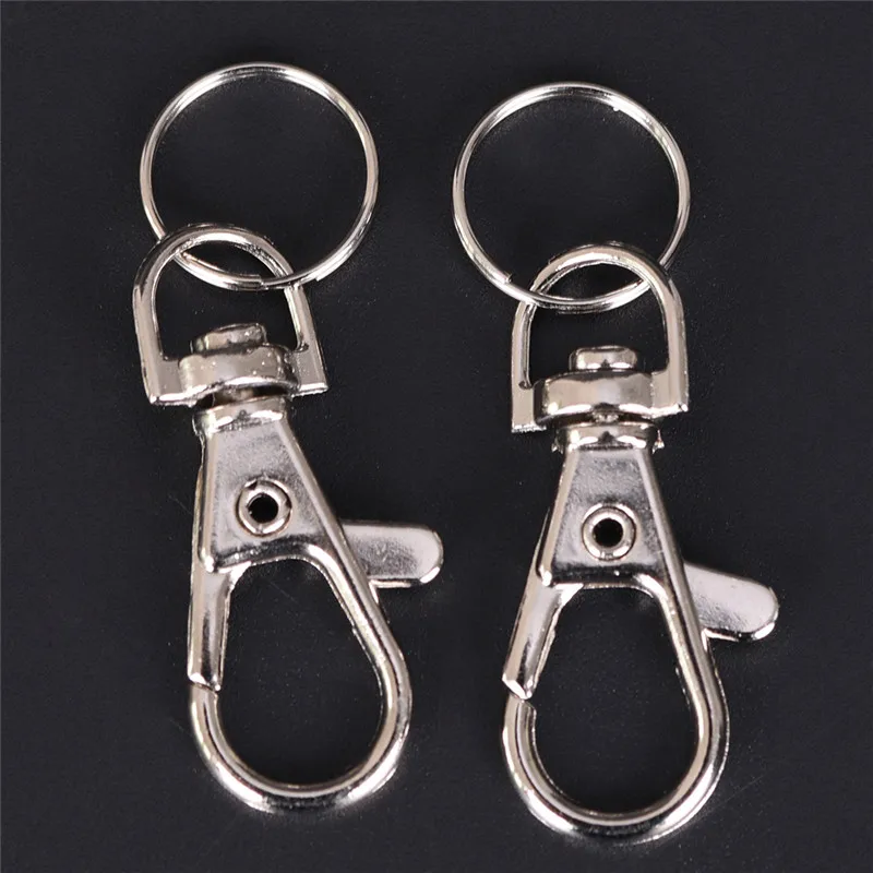 100PCS Metal Carabiner Clip Swivel Trigger Dog Buckles Sewing Acc KeyRing KeyHooks Retaining Ring DIY Craft Lobster Clasps