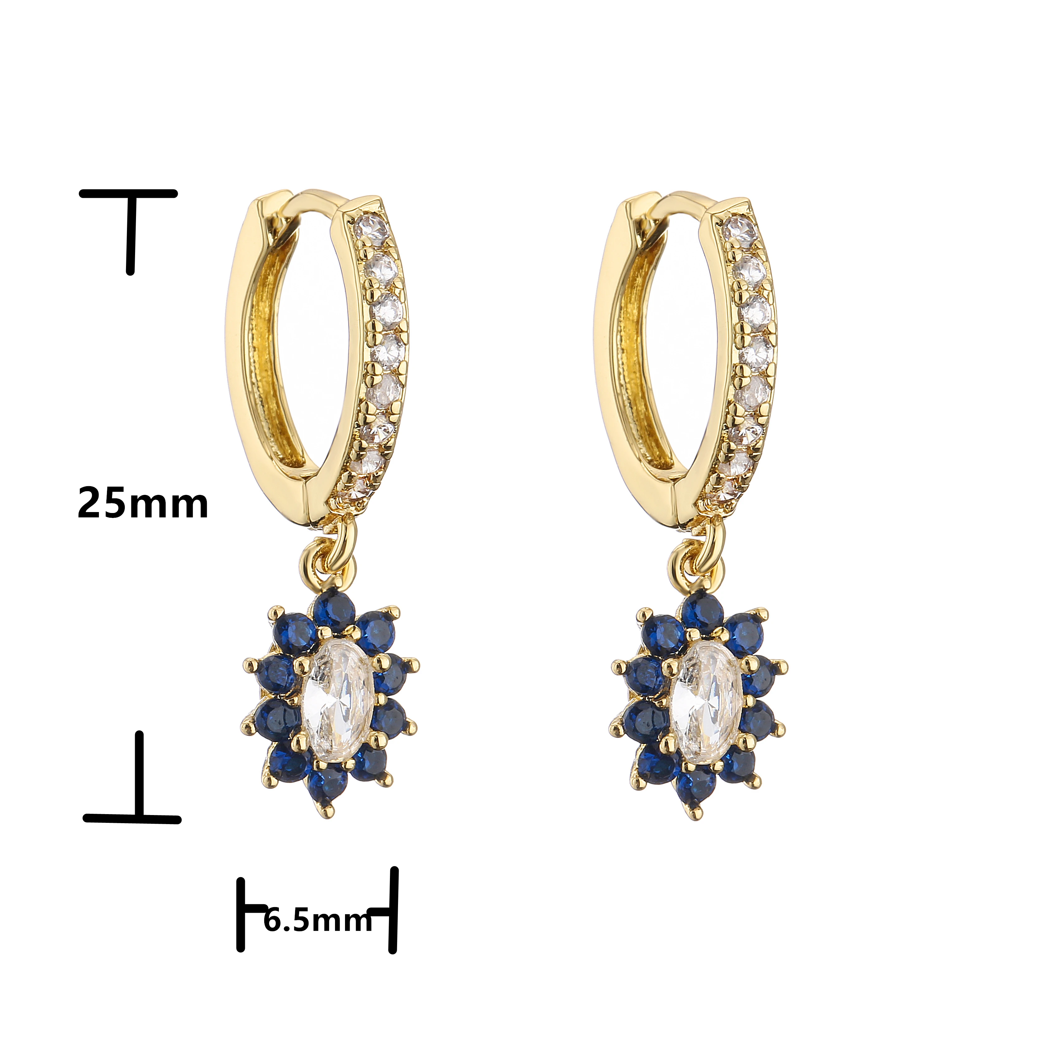 HECHENG,Zircon Earrings,Sweet Piercing Stud Earrings,Luxury Dazzling LadyJewelry ,Female Gift Wholesale