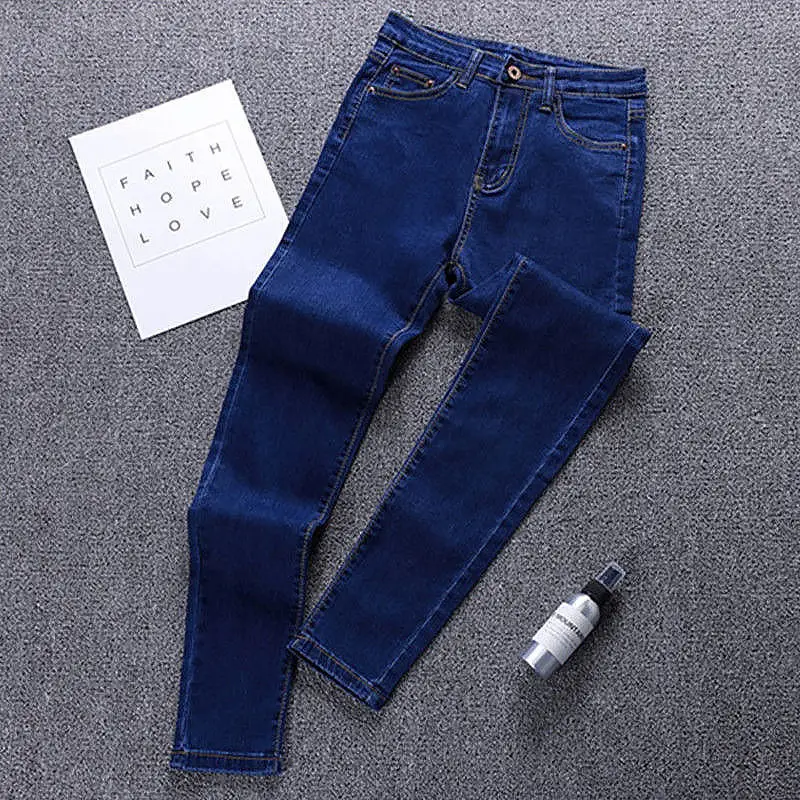 New Skinny Jeans for Women Female Pant Slim Elastic Plus Size Stretch Jeans Plus Size Denim Blue Skinny Pencil Pant Trousers