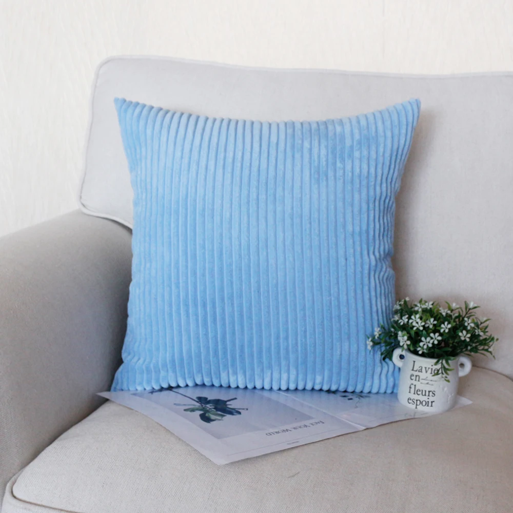 Gestreifter Cordstoff, einfarbig, Kissenbezug, 45/50/60 cm, Sofa-Bett-Dekoration, klassischer einfacher Kissenbezug NPCJC-C – Detail 17