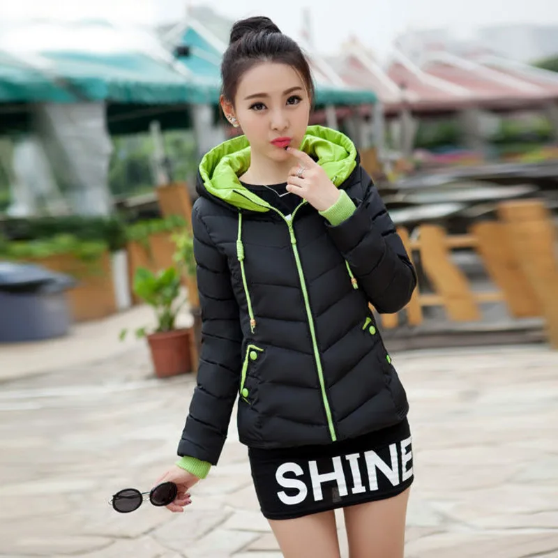 Cotton Padded Clothes Women Outwear Fashion Hooded High Quality Zipper Pockets New Korean Version Of Short Slim Warm Coat