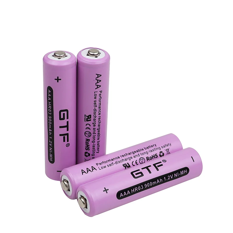 GTF AAA NiMH 1.2V Rechargeable Battery 900mAh Suitable for toys, mice, electronic scales, etc.