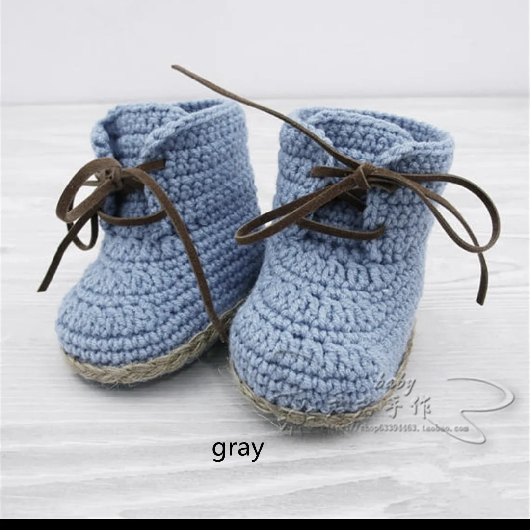 QYFLYXUE0-1 Year Old Baby Shoes Hand Woven Woollen Lace Shoes,Soft Bottom, High Shoes, Spring And Autumn Money.