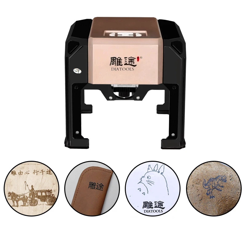 

Small Laser Engraving Machine 8 * 8CM Miniature Marking Machine Wood Leather Lettering Coding Machine Pinpoint One-click Offline