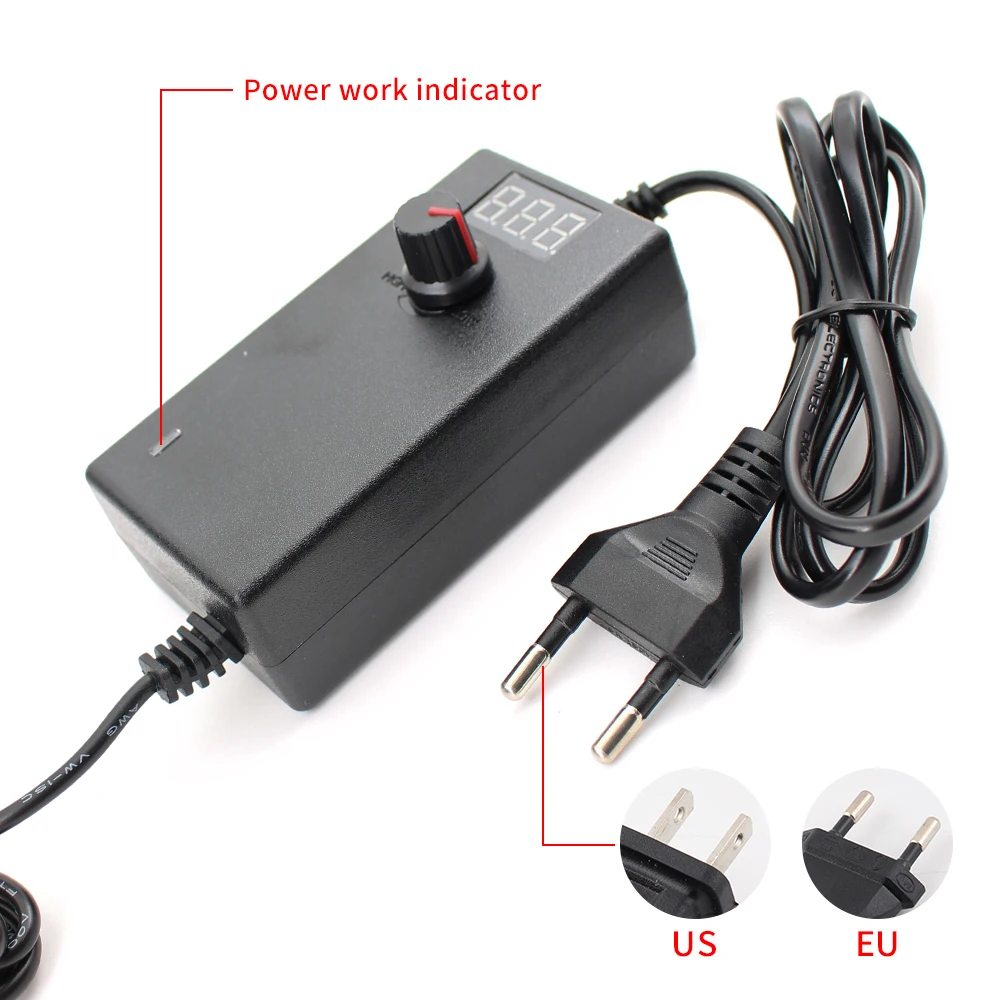 Switching Power Supply Adjustable AC 220V 110V TO DC 3V 5V 9V 12V 24V 36V 1A 2A 3A LED Adapter With 8 Connect Plug DC Female