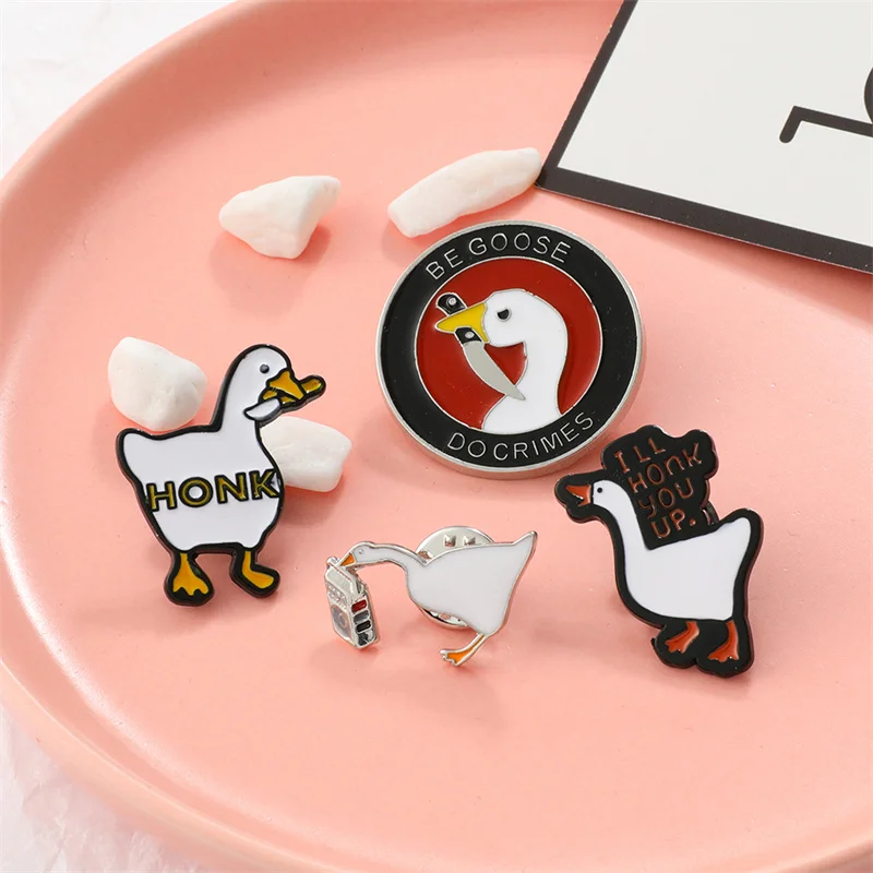 Hot Game Untitled Goose Manga Pins Funny Meme Killer Brooches Party Accessory