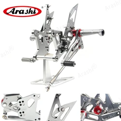 Arashi CNC Adjustable Footrests NINJA ZX6R Rear For KAWASAKI ZX-6R Ninja ZX636 2005 2006 Foot Pegs Rear Foot Rearset 05 06 636