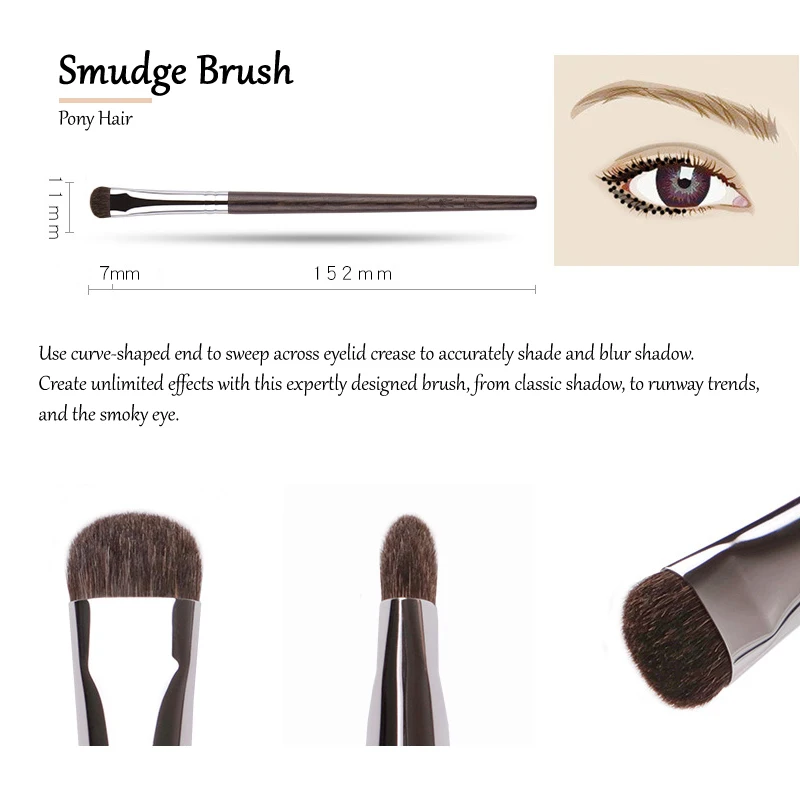 MyDestiny Gỗ Mun-Series Smudge Brush-Pony Tóc Phấn Mắt Bị Lem Bẩn Bàn Chải