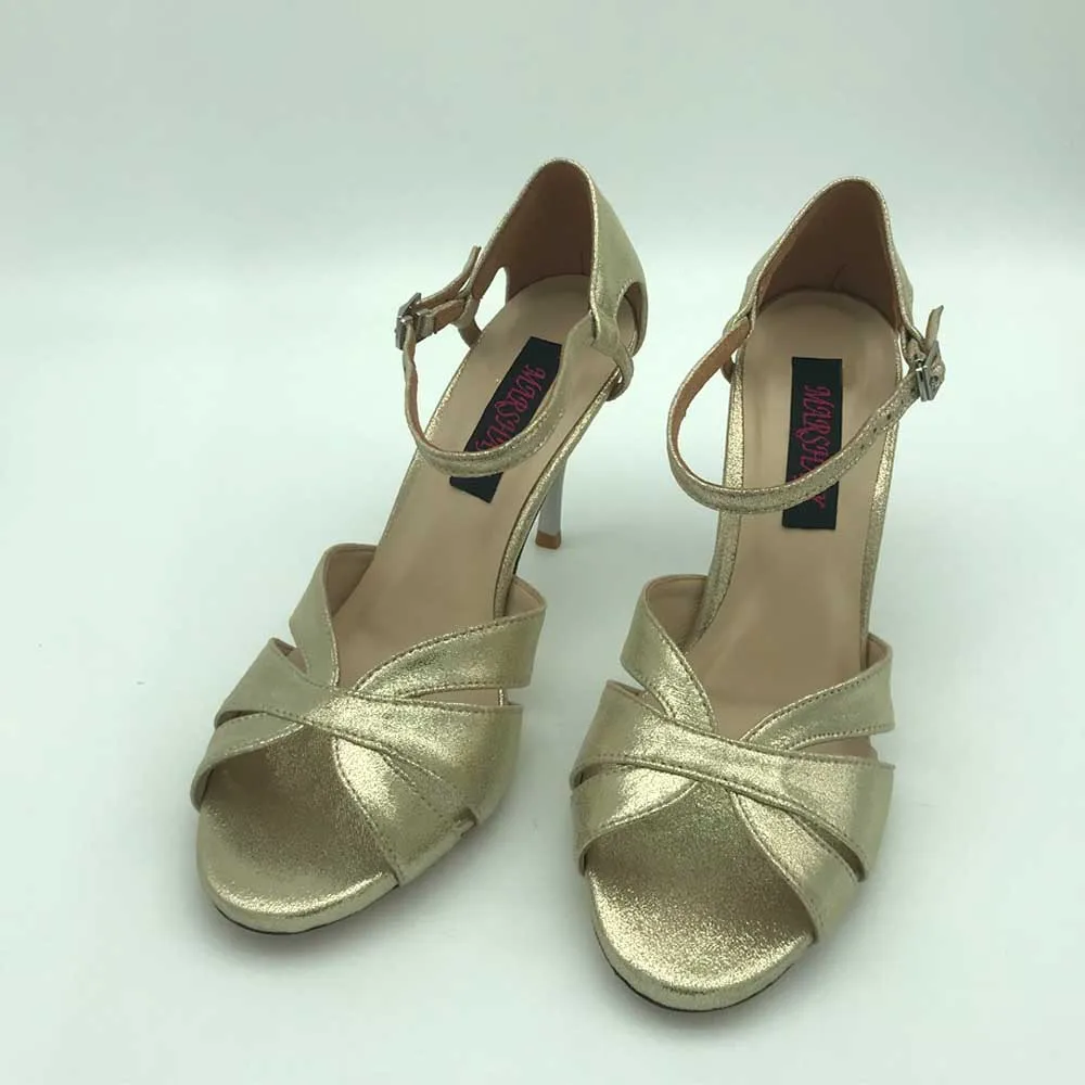 Chaussures de danse argentine Tango, chaussures de soirée, chaussures de mariage, semelle extérieure en cuir, T6295GL, talon de 9cm, 7.5cm, disponible, livraison gratuite