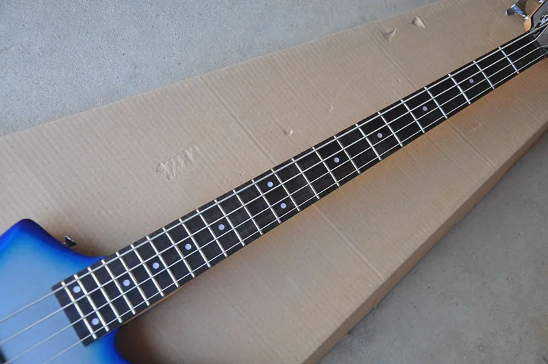 Blue Body Unusual Shape Electric Bass Guitar,Rosewood fingerboard,Chrome Hardware,Provide customized service