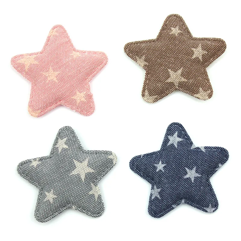 40Pcs 5cm Denim Fabric Star Appliques For DIY Kids Crafts Headwear Accessories Hairpin Decor Clothes Sewing Patches Wholesale