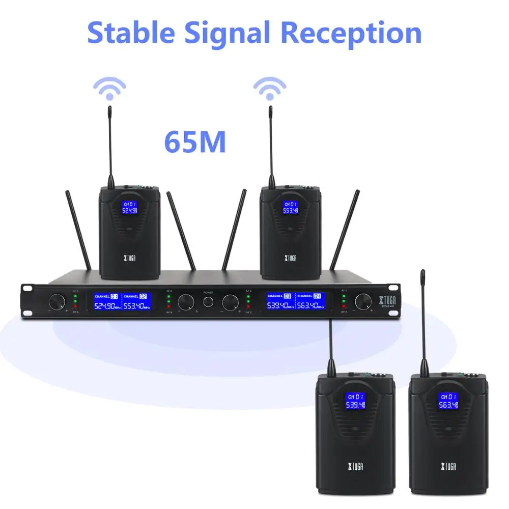 XTUGA najwyższej jakości EW240 4 kanałowy bezprzewodowy mikrofony System UHF System do Karaoke bezprzewodowy cztery ręczny mikrofon osobisty strona główna