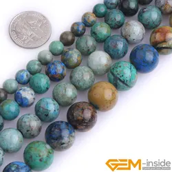 Natural Stone AA Grade Green Chrysocolla Round Accessorries Loose Spacer Beads For Jewelry Making Strand 15 inch 6mm 8mm 10mm