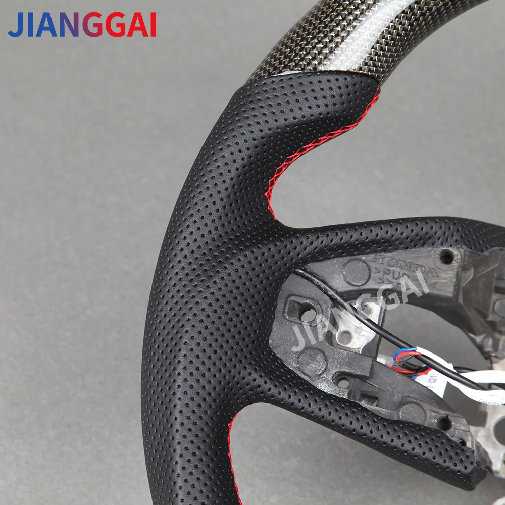 Carbon Fiber Steering Wheel Nappa Preforated Leather For Honda Civic 10th Type-R FK8 2016-2021 Racing Steering Wheel