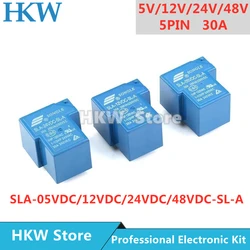 10pcs Relay 5pins SLA-05VDC-SL-A SLA-12VDC-SL-A SLA-24VDC-SL-A 5V 12V 24V 48V 30A 250VAC 5PIN T90 Normally Open Relays Relais