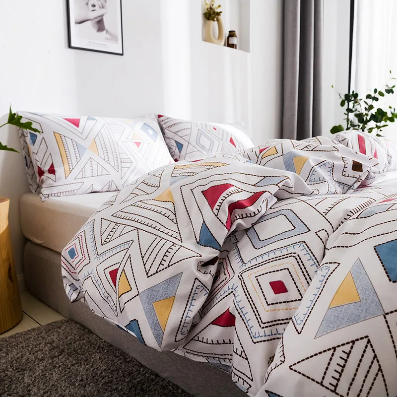 

3D geometric printing comforter bedding sets queen size duvet cover pillowcase bedclothes quilt cover king size bed set