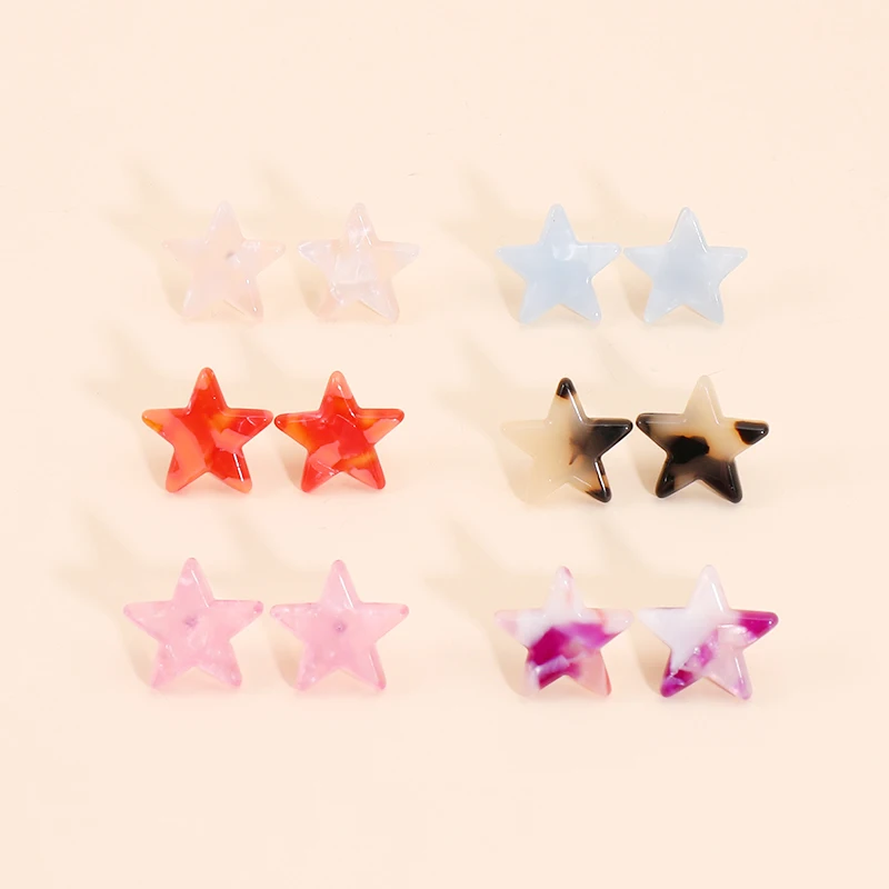 European American personality acetate acrylic star stud Earrings sexy party queen Earrings fashion trendsetter lady Earrings