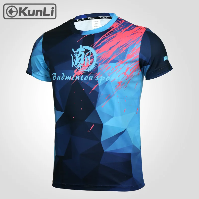 

Kunli short sleeved tennis shirt men outdoor sports badminton clothing running clothing T-shirt basketball Volleyball shirt