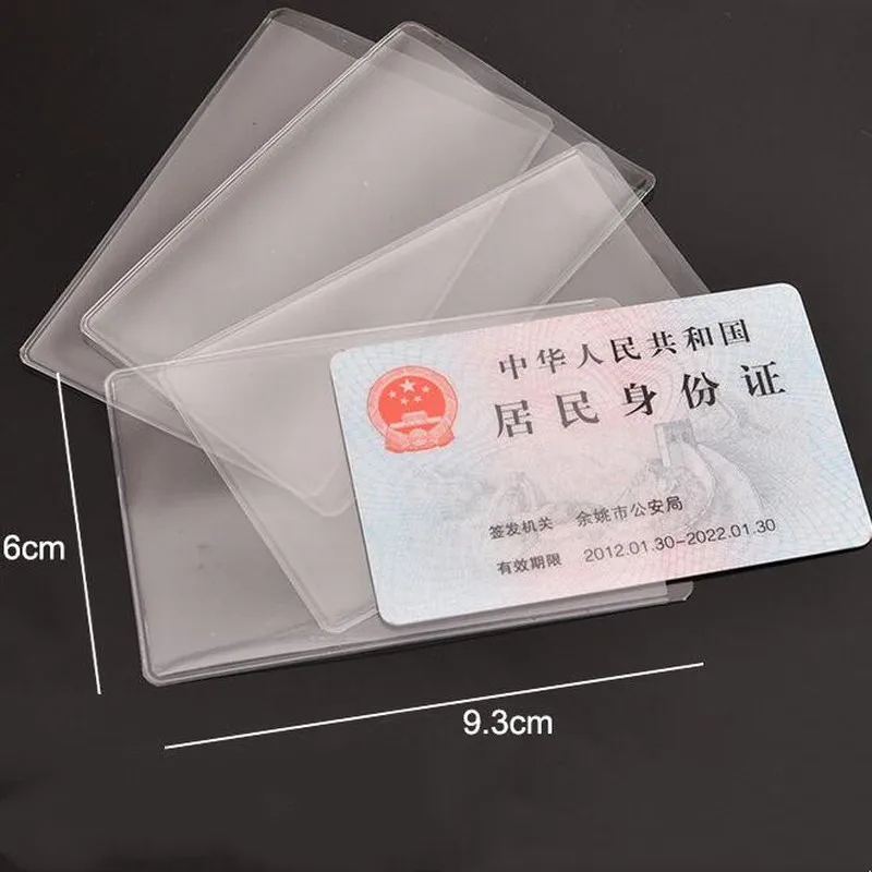 5pc Bank Credit Card Protector Secure Sleeves Anti-magnetic Transparent PVC Cardholder Protect Bag Covers for Bus ID Card Holder