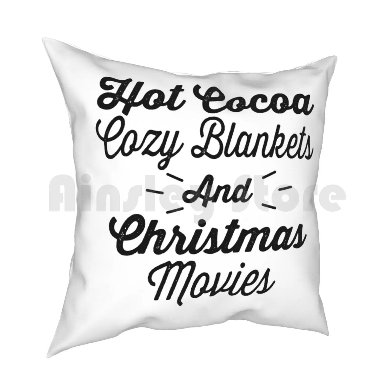 Hot Cocoa Cozy Christmas Movies Pillow Case Printed Home Soft DIY Pillow cover Hot Cocoa Cozy Christmas Movies Hot Cocoa