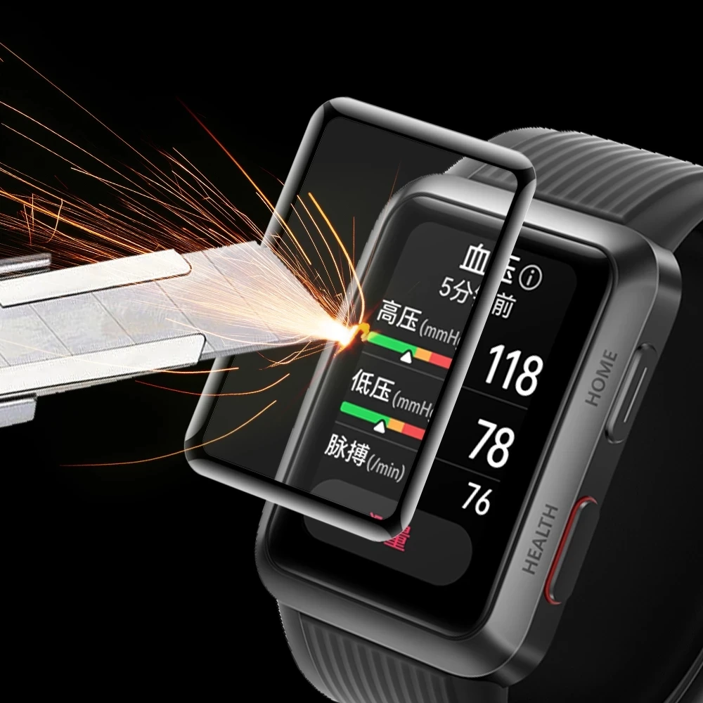 BEHUA ثلاثية الأبعاد لينة الألياف الزجاجية فيلم واقية غطاء كامل منحني مقاومة للخدش HD الأفلام لهواوي ساعة D حامي الشاشة