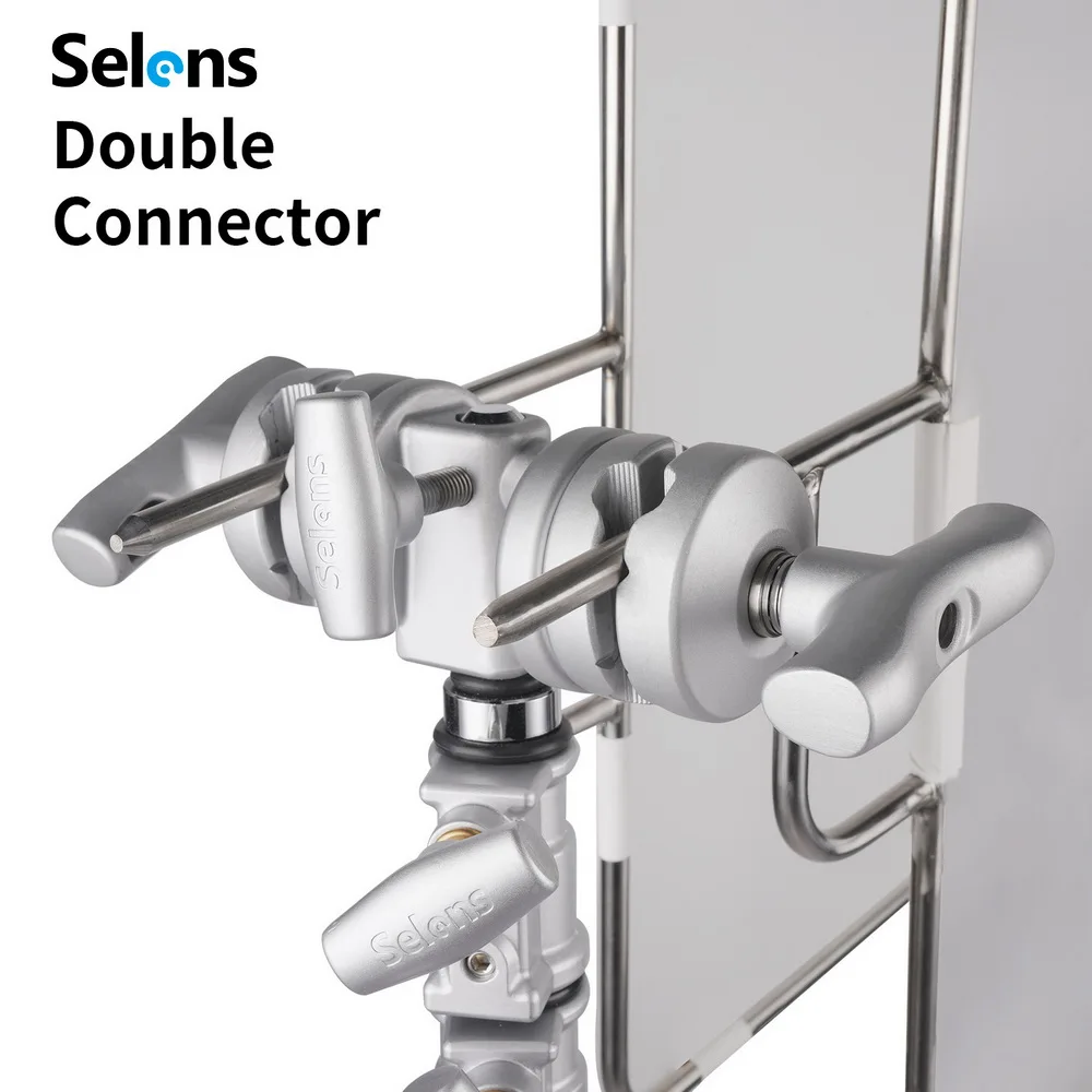 Selens 2 in1 C Stand Heavy Duty Grip Head Photography Mounting Adapter Metal Holder for Light Stand C Stand Extension Boom Arm