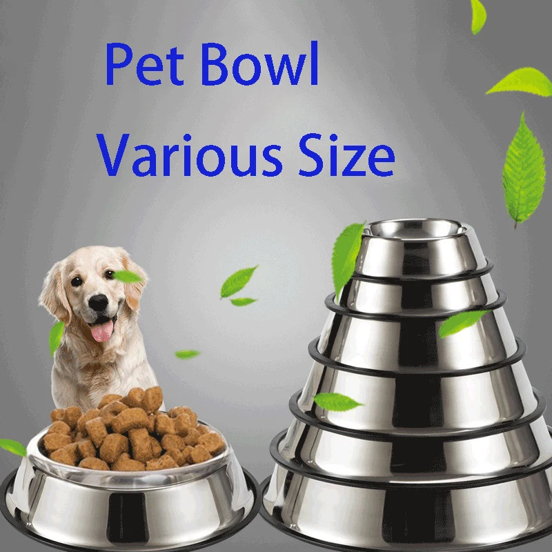 

Dog Food Bowl Multi-purpose Pet Bowl Cat and Dog Round Food Bowl Multi- Supplies Stainless Steel Cn(origin)