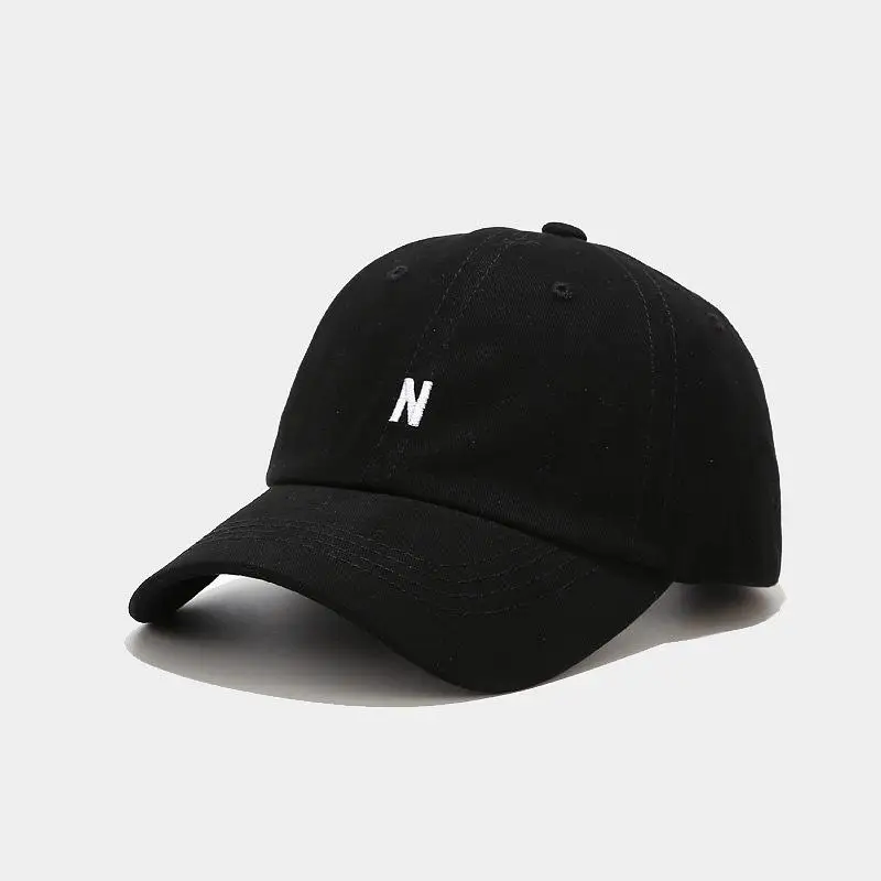 2021 Letter N Embroidery Cotton Casquette Baseball Cap Adjustable Outdoor Snapback Hats for Men and Women 56