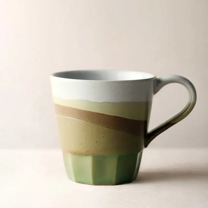 

Handmade Ceramic Coffee Mug With Handgrip Retro Simple Style Mix Colors 280ML Breakfast Water Milk Cups