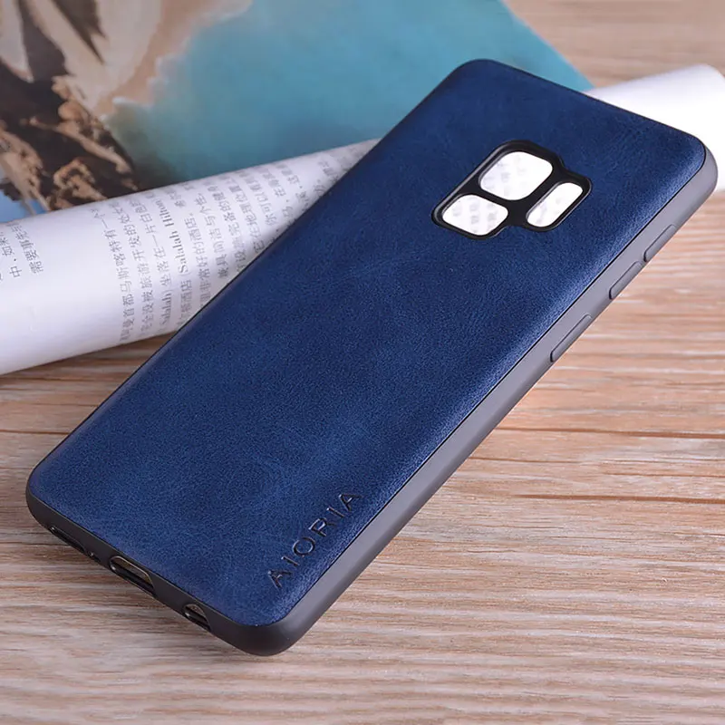 case for samsung galaxy s9 s8 s10 plus lite coque Luxury Vintage PU cow leather Skin cover for Samsung s10 s8 s9 plus funda capa