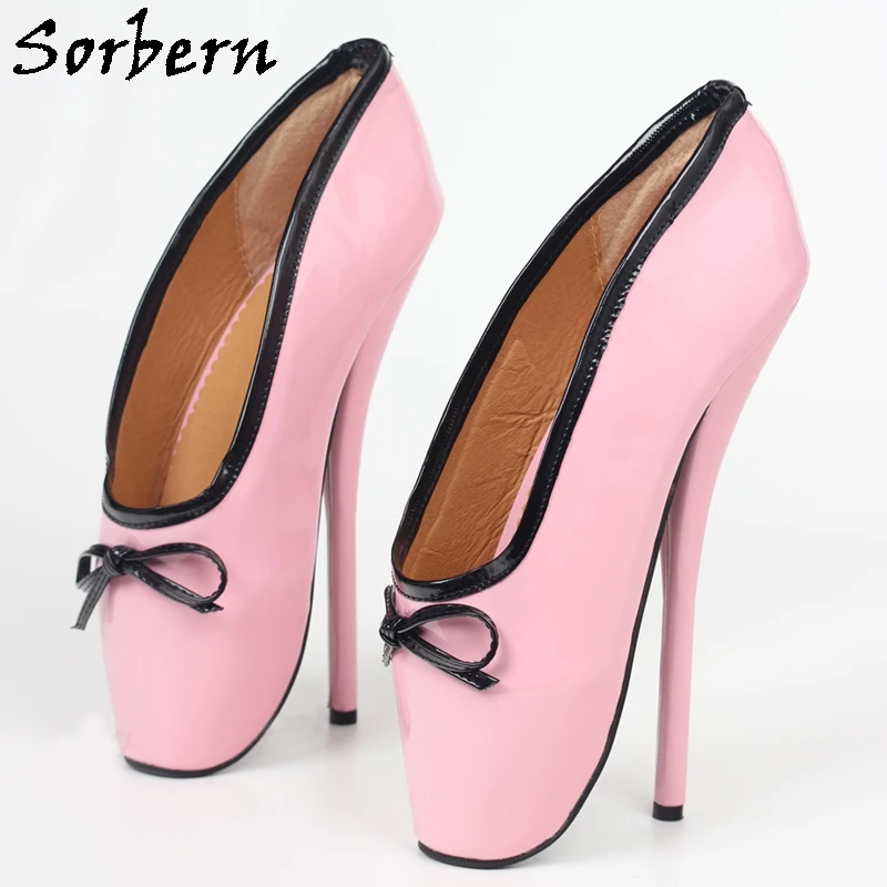 Sorbern Slip On Ballet Heel Shoes Women Pumps Fetish Tiptoe Heels Women Pump Slip On Heels Sexy Women 2018 Shoes 18Cm Heels