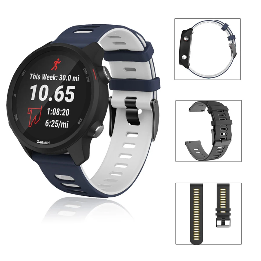 Para garmin venu 2 pulseira de relógio pulseira para garmin precursor 158 245 245m 645 55 vivoactive 4 3 venu silicone pulseira de esportes