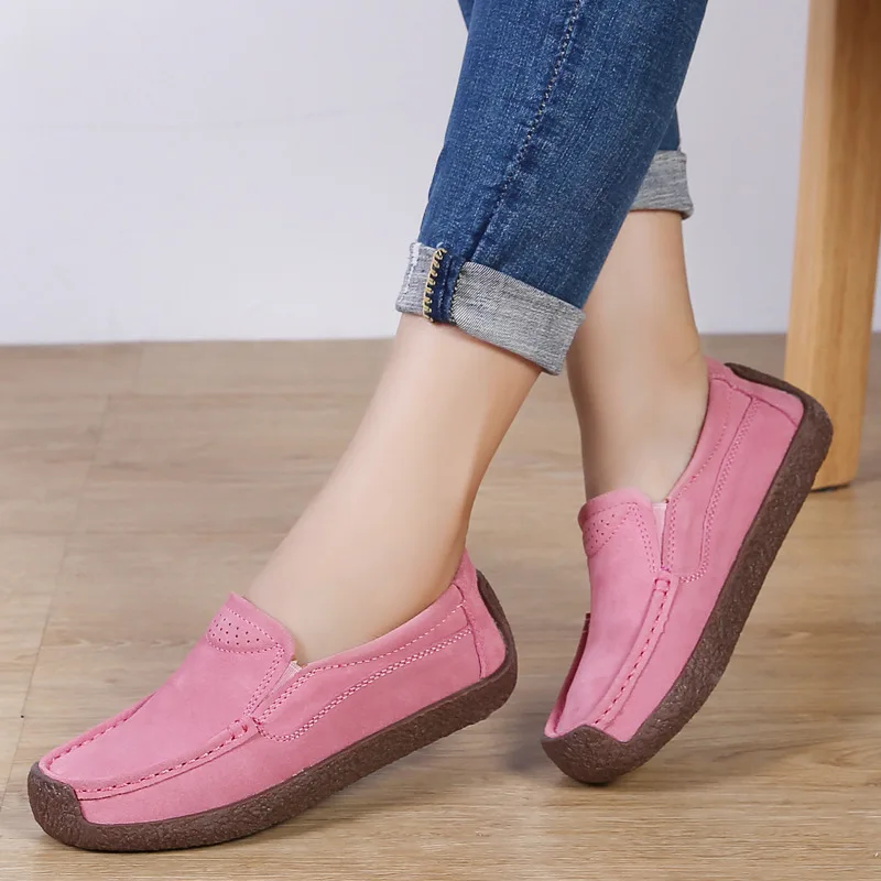 New  Spring Women Flats Shoes Woman Platform Slip On Flats Sneakers Women Suedes Ladies Tenis Fashion Casual Shoes Large size