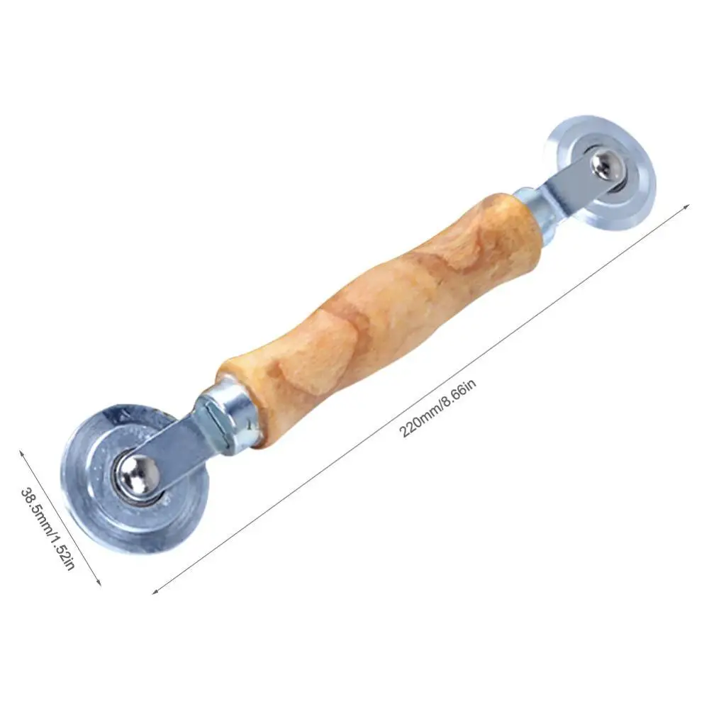 3IN1 Rubber Rolling Wheel Tools Wooden Handle Spline Roller For Renovator Window Installation Screen Door Household Hand Tool