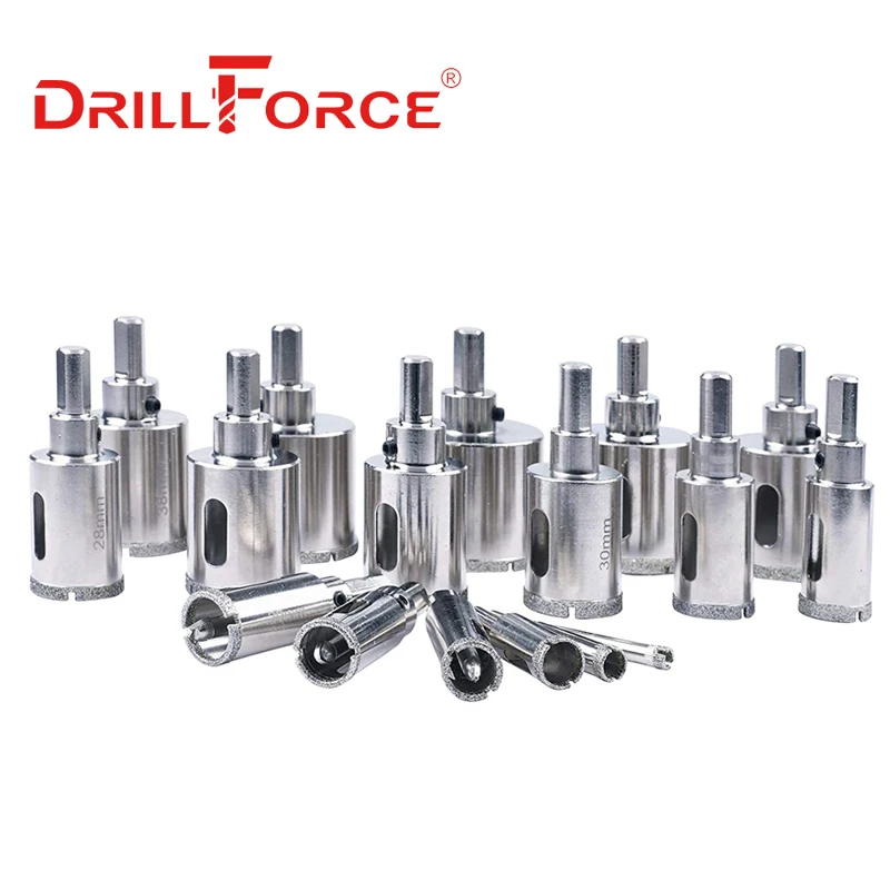 Кольцевая пила Drillforce 16-100 мм, колонковое сверло, открывалка, режущие инструменты для Mable, керамическое стекло с центральным сверлом