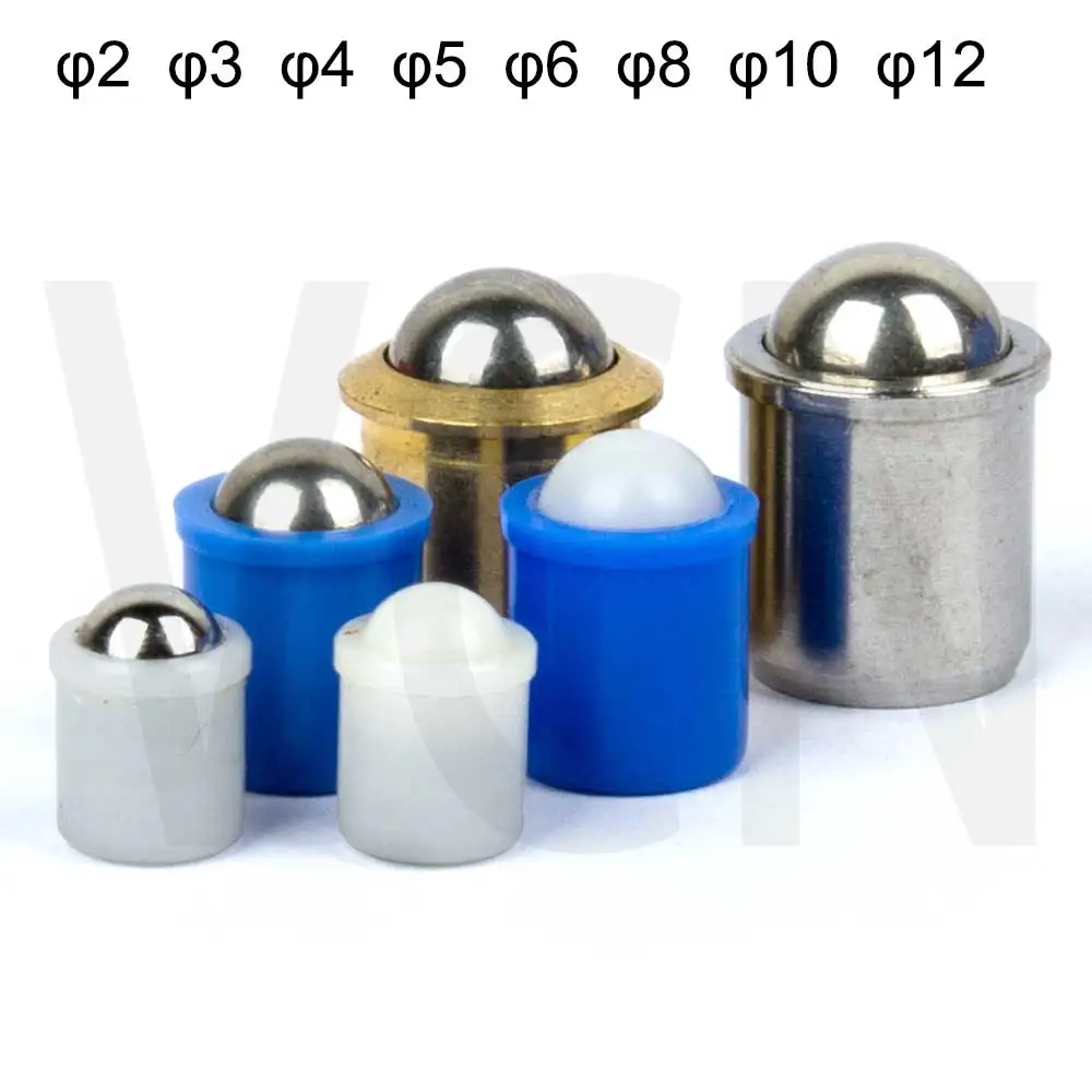 VCN410 Ball Plunger Spring Plungers Smooth Model with Collar and Ball Stainless Steel Brass Plastic POM All in Stock