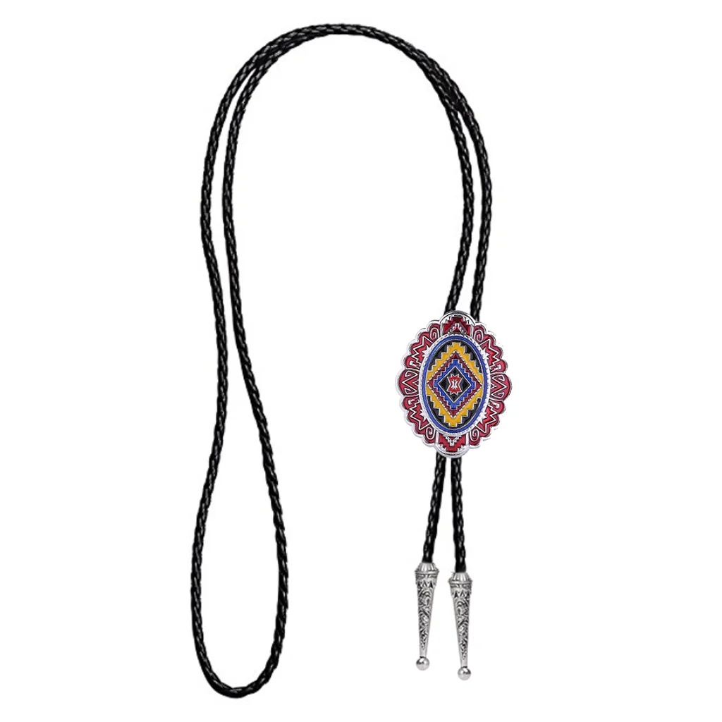 Natural Stone Scorpion Bolo Tie for Man Indian Cowboy Western Cowgirl Leather Rope Zinc Alloy Necktie