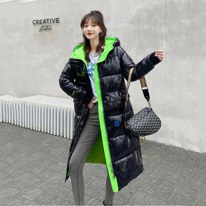 New Winter Jacket Coat Women Hooded Long Down Parka Mujer Thick Warm Cotton Padded Parkas Woman Plus Size Windbreak Coat