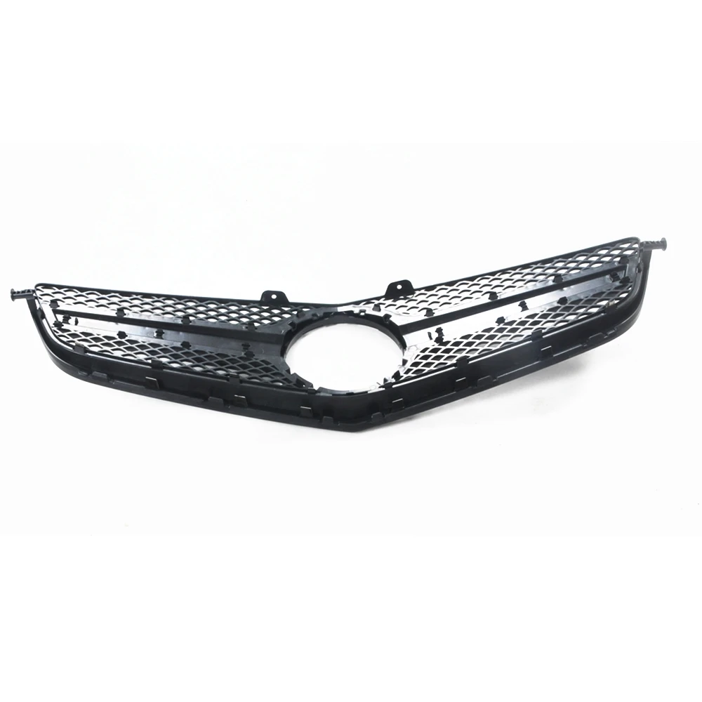 For Mercedes-Benz W204 C63 AMG 2012-2014 Only Front Grille W/ Grill Frame Cover Trim Overlay Black Car Upper Bumper Hood Mesh