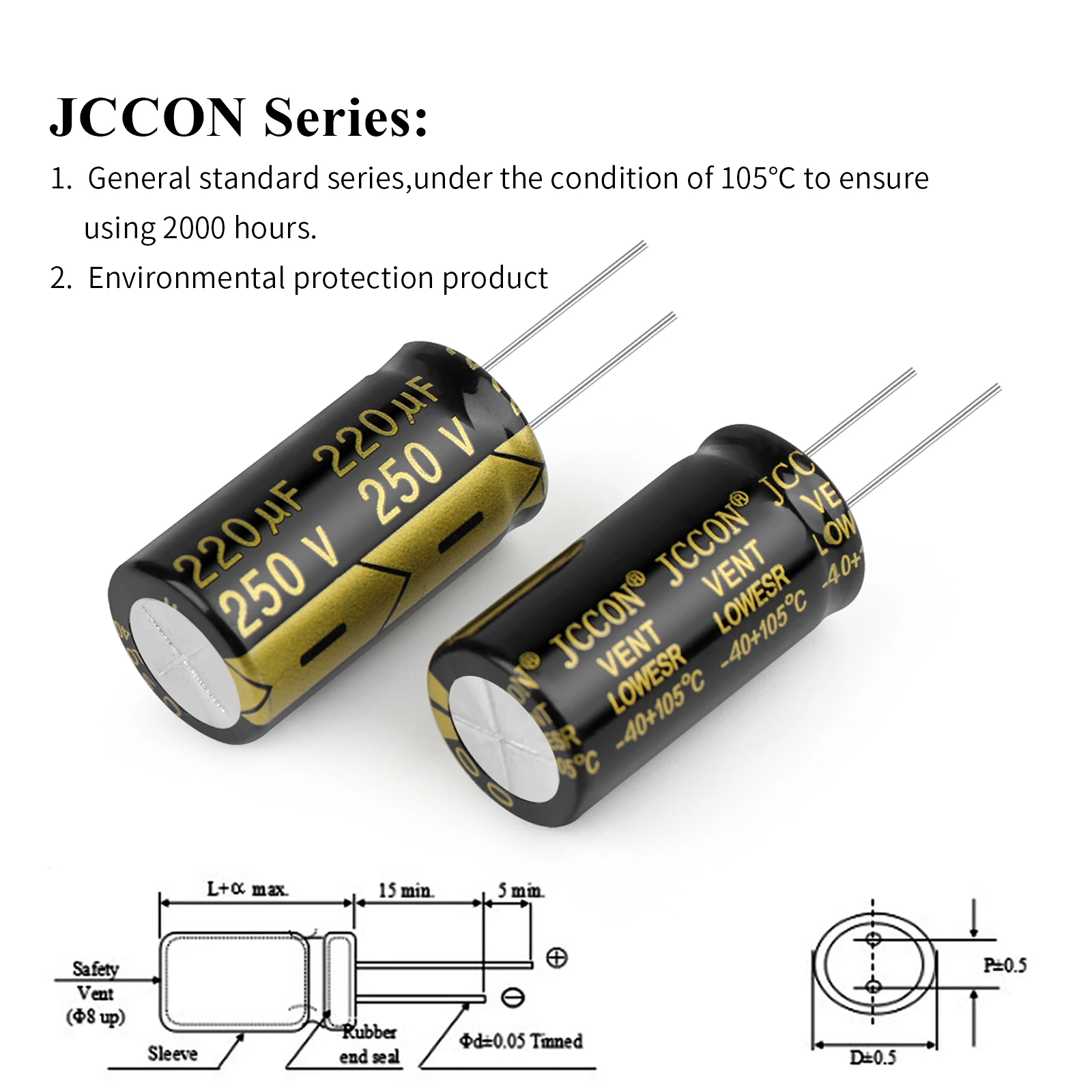 1 шт. JCCON алюминиевый электронный конденсатор 25/35/50/63/100/160/200/250/450 В высокочастотные конденсаторы с низким ESR емкостью