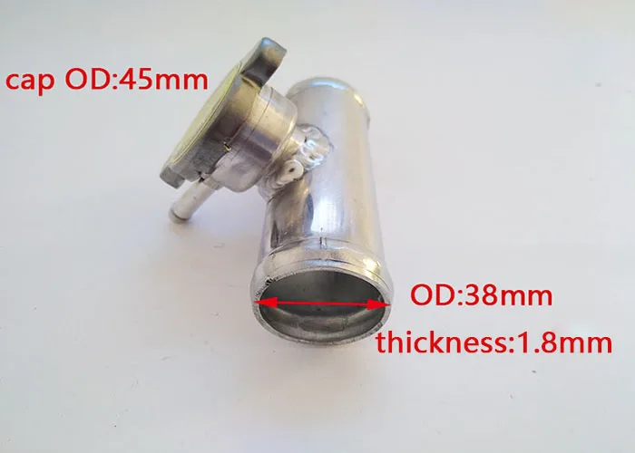 

New 38mm 1-1/2" o.d Aluminum In-Line Radiator Hose Connector Filler Neck/ Cap