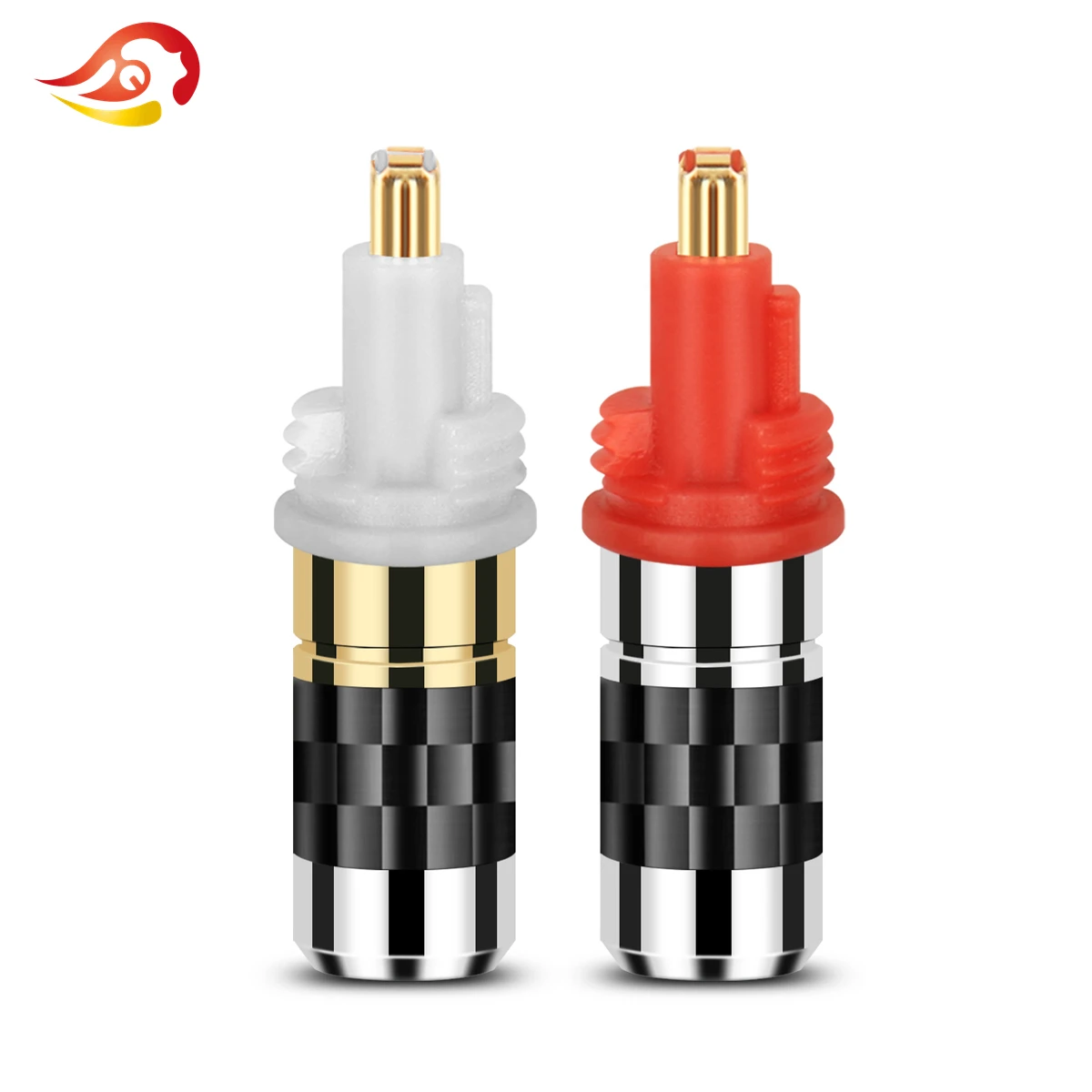 

QYFANG позолоченный медный резьбовой разъем для наушников из углеродного волокна, адаптер для разъема провода для наушников MDR EX1000/800/600/7550 EXK