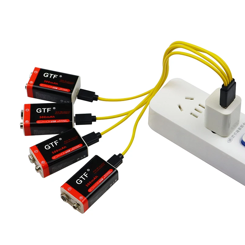 Nowy 9 V 500mAh akumulator litowo-jonowy akumulator do ładowania przez Micro USB baterie 9 v litowo do multimetru mikrofon zabawka pilot KTV